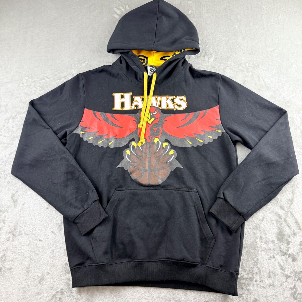Something Inked Atlanta Hawks Men's Medium Black Graphic Hoodie Sweatshirt HD585